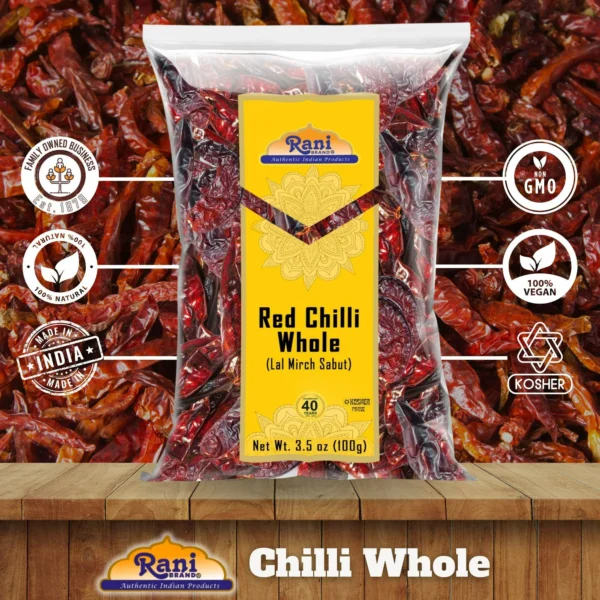 Rani Chilli Whole 3.5oz (100g) ~ All Natural | Vegan | No Colors